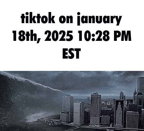 a poster that says tiktok on january 18th 2025 at 10:28 pm