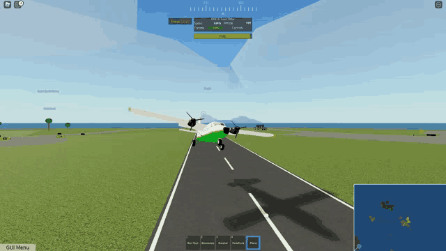 a screenshot of a video game shows a plane taking off