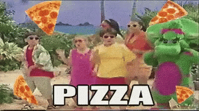 Barney Pizza GIF - Barney Pizza Dance GIFs