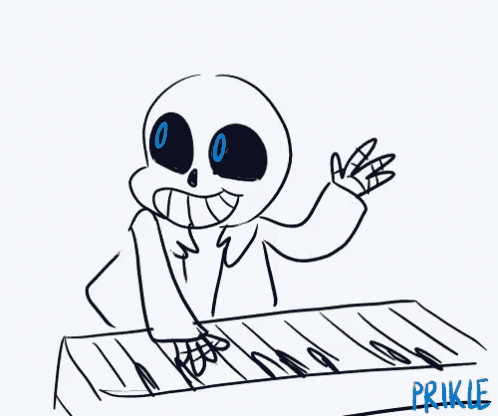a black and white drawing of a skeleton with the word prikle on the bottom right