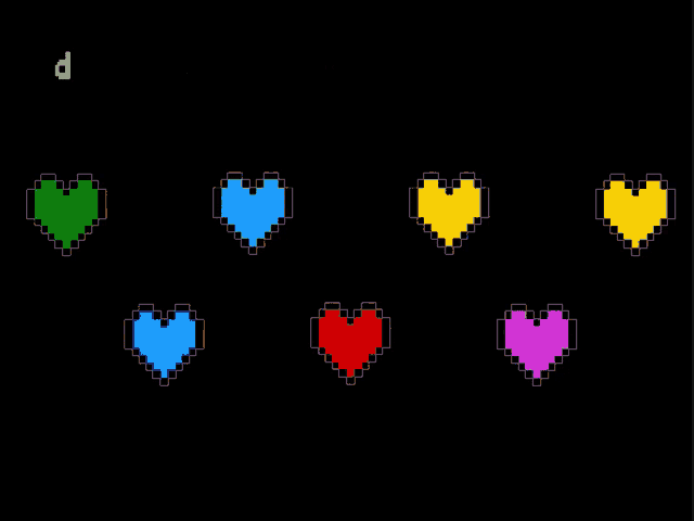 a black background with pixelated hearts and the words " don t give up wherever you are ok "
