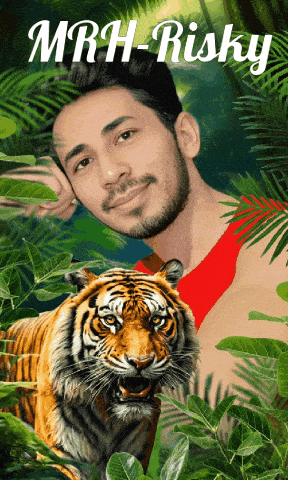 a picture of a man and a tiger with the name mrh risky on it