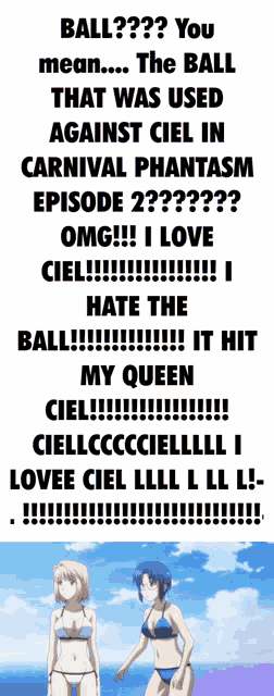 a poster that says ball you mean the ball that was used against ciel in carnival phantasm