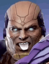 a man with a helmet on his head is sticking his tongue out .