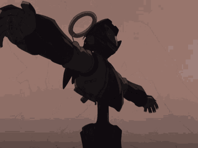 a silhouette of a person with the word ryu written on their chest