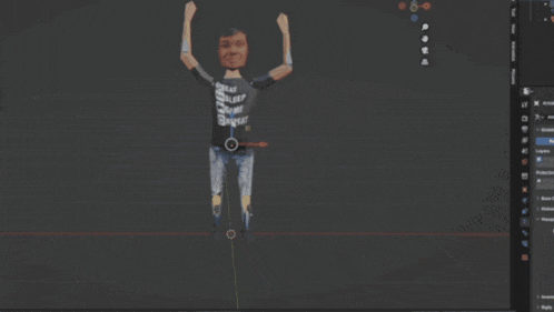 a computer screen shows a man wearing a shirt that says ' where ' on the front