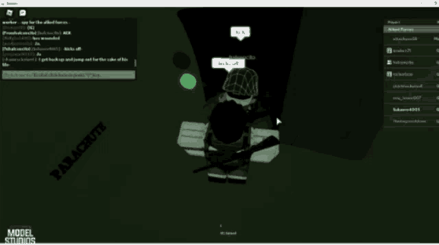 a screenshot of a video game with the word parachute on the bottom right