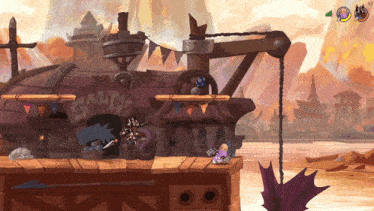 a video game is being played with a score of 57 points
