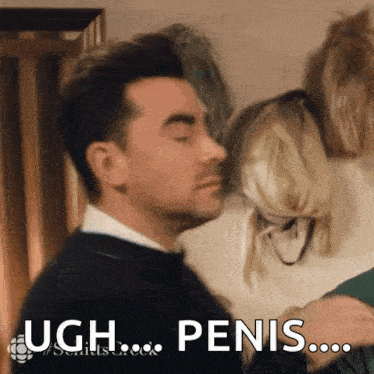 a man with his eyes closed says penis