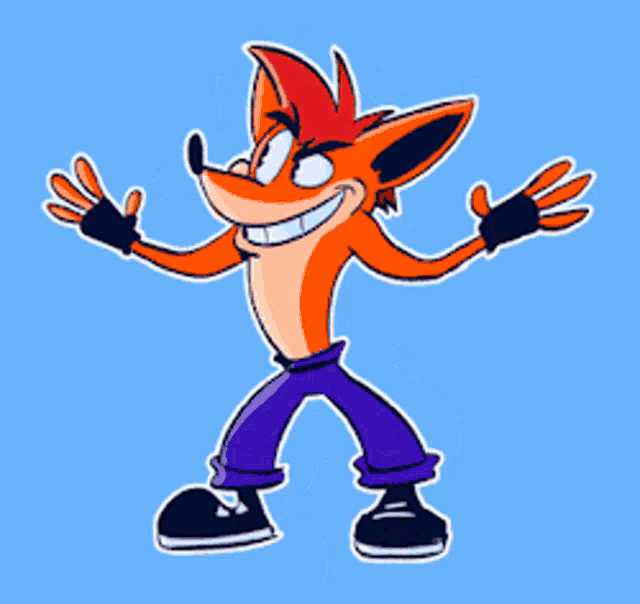 a cartoon drawing of crash bandicoot from crash bandicoot