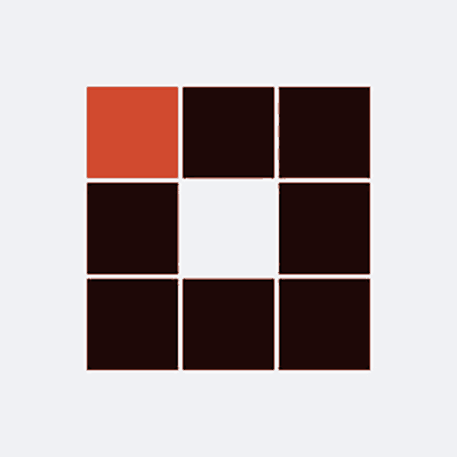 a black square with a red square in the middle