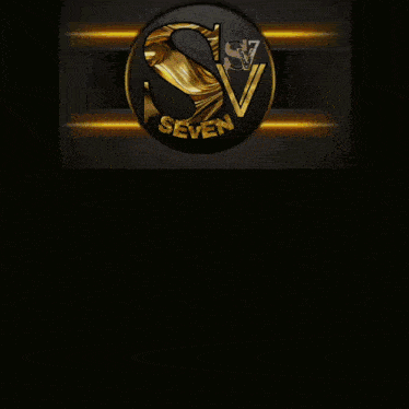 a black and gold logo with the letter s and v on it