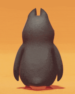 a stuffed animal that looks like a penguin with a husky head
