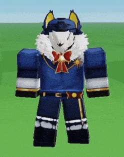 a cartoon character wearing a blue uniform and a yellow hat
