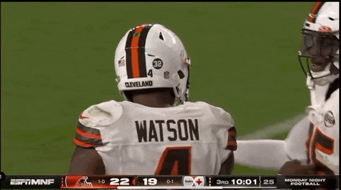 a football player with the name watson on the back