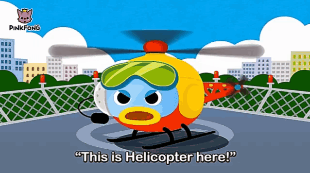 a cartoon of a helicopter with the words " this is helicopter here " below it