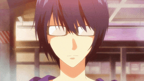 a close up of a person with glasses on