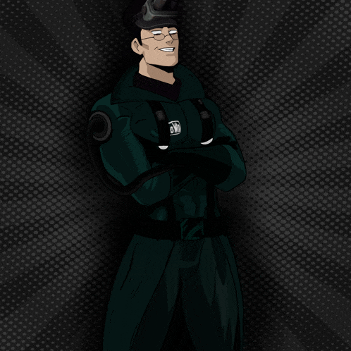 a cartoon of a man in a superhero costume with a badge that says ' sd ' on it