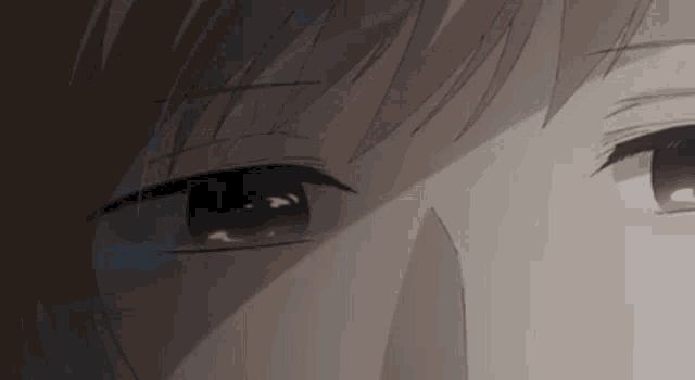 a close up of a person 's eyes in a cartoon .