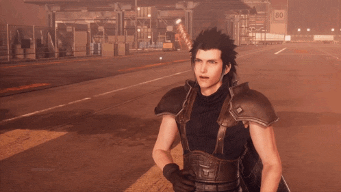 a video game character stands in front of a sign that says 80 on it