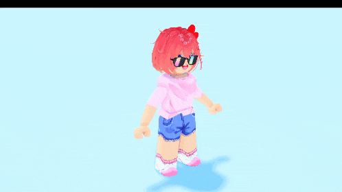 a pixel art drawing of a girl wearing sunglasses and knee pads