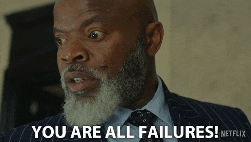 a man with a beard is saying you are all failures