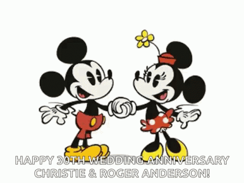 Happy Wedding Anniversary Minnie And Mickey Mouse GIF - Happy Wedding  Anniversary Minnie And Mickey Mouse Kiss - Discover & Share GIFs