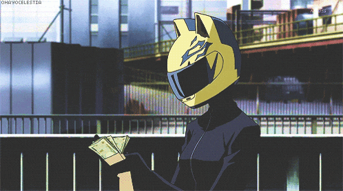 a person wearing a helmet holding a bunch of money