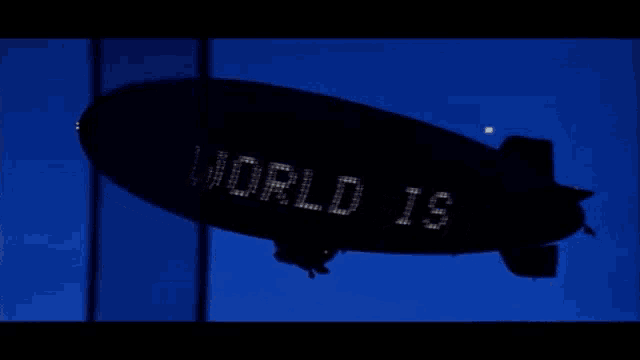 a zeppelin with the words i is your written on it