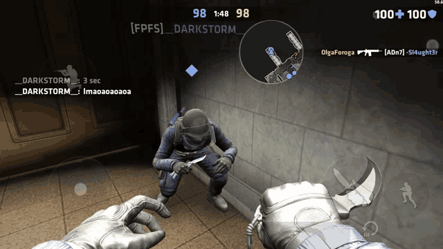 a screenshot of a video game with the name darkstorm at the top