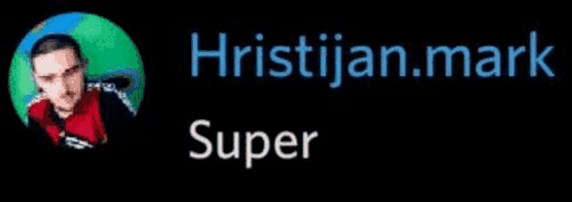 a picture of a man in a circle with the name hristijan.mark super