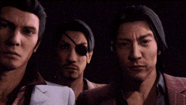 a group of men are standing next to each other with their faces looking at the camera