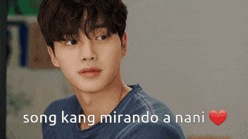a young man with a heart and the words song kang mirando a nani written below him