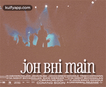 a movie poster for joh bhi main shows a man playing a guitar on stage