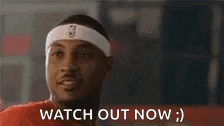 a basketball player wearing a headband is looking at the camera and says `` watch out now '' .