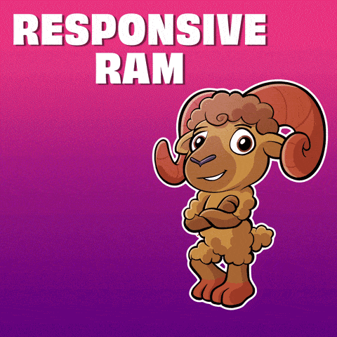 a cartoon ram with the words responsive ram above it