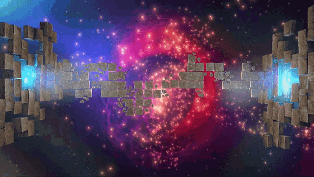 a computer generated image of a galaxy with a purple and blue colored background