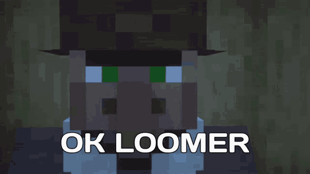 a picture of a minecraft character with the words ok loomer