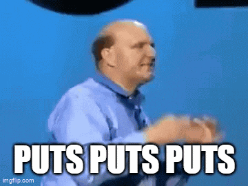 a bald man in a blue shirt and tie is saying puts puts puts .