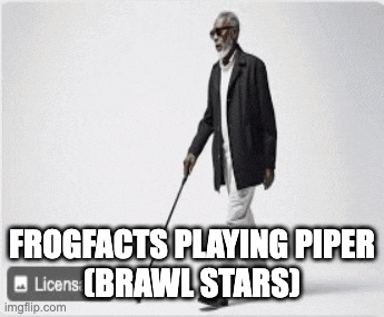 a man holding a pipe that says frogfacts playing piped on it