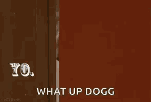 a man with a beard is smoking a cigarette and saying `` yo , what up dogg '' .