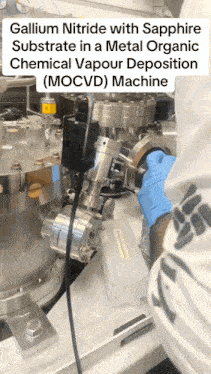 a chemical vapour deposition machine that uses sapphire and gallium nitride