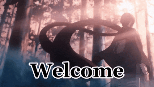 a welcome sign with a silhouette of a person