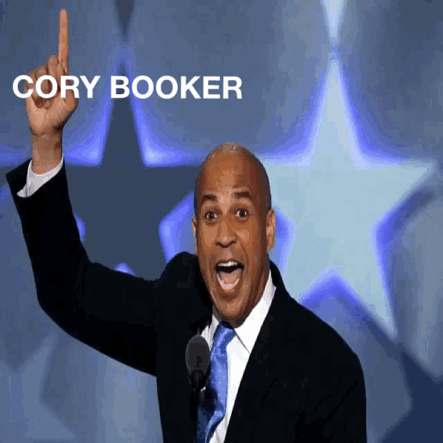 Cory Booker Corey For President GIF - Cory Booker Corey For President Pointing Up GIFs