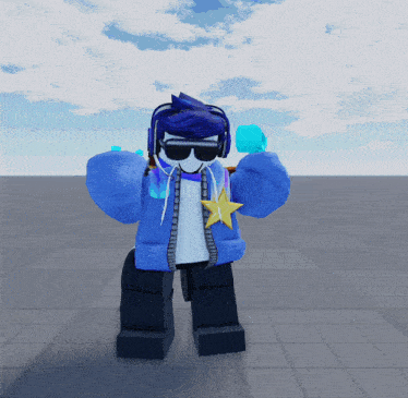 a cartoon character wearing sunglasses and headphones is dancing