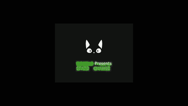 a logo for doodle presents spare change with a cat 's eyes on a black background .