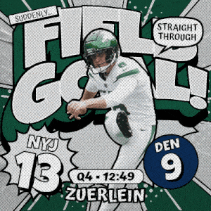 a comic book style illustration of a football player named zuerlein