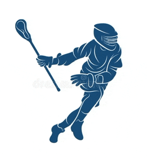 the lacrosse player is wearing a helmet and holding a stick in his hand .