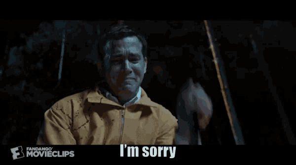 a man says i 'm sorry in a movie clip