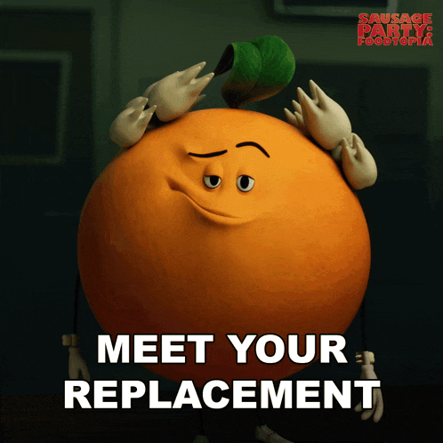 a poster for sausage party foodtopia with an orange character